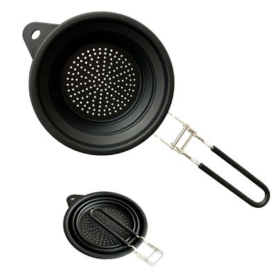 良い価格 BPAフリー シリコン 折りたたむコランダー ハンドル付き 新しいキッチン必需品 ストレナー 排水器 果物を排水するのに最適 オンライン