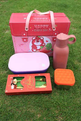 良い価格 Premium Stainless Steel & Silicone Lunch Set For Kids And Families – 4-in-1 Combo With Bento Box, Bottle, Snack Cup, And Animal Cutlery Wholesale オンライン