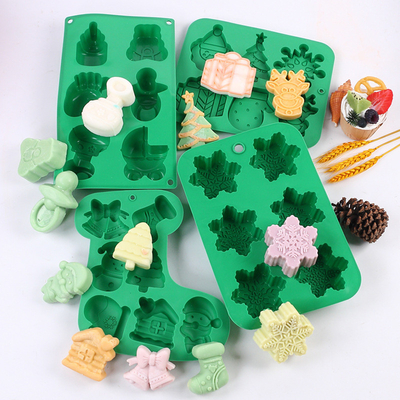 良い価格 ミニケーキ / 手作り石けん / チョコレートのための大きなサイズのクリスマスシリコン模具 オンライン