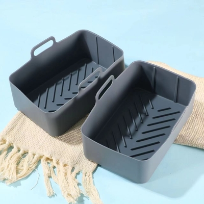 良い価格 空気フライヤー シリコン内膜 食品用直角型 二重用空気フライヤー ポット 代替パン皿 バスケット挿入 オンライン