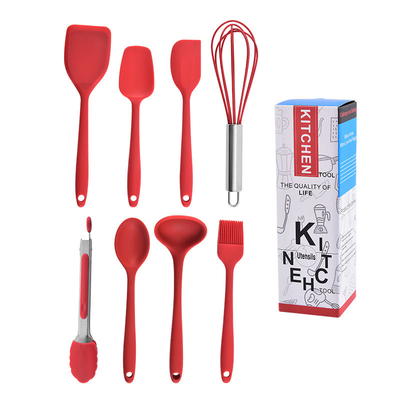 シリコン ミニ キッチン用具 セット 8 小型 キッチン用具 ストッキングホール付き ノンスティック キッチン用具