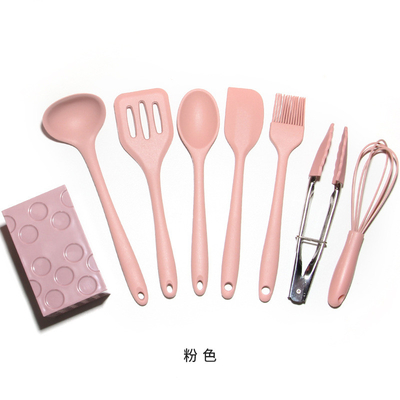 良い価格 8pcs ミニ キッド シリコン キッチン用具セット 食器洗浄機 安全な スパチュラセット スパチュラ スプーン トング ブラシ ワイスク トング オンライン