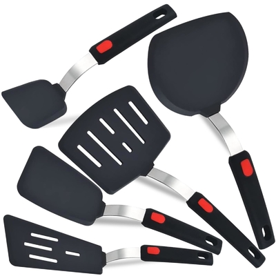5パックBPAフリーシリコンスパチュラ ターナーセット ノンスティック用炊飯器 柔軟な厨房用具 料理用スパチュラ 卵用