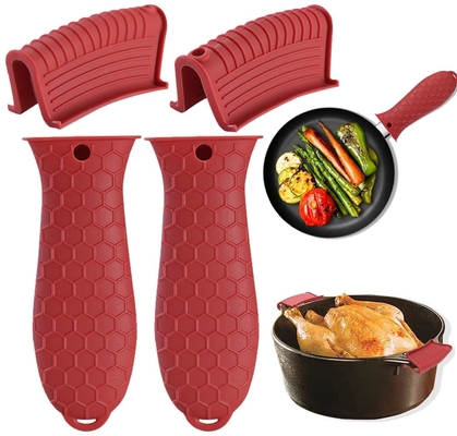 シリコンホットハンドルホルダー 耐熱鋳鉄 スキレット ハンドル 握りカバー パンポット