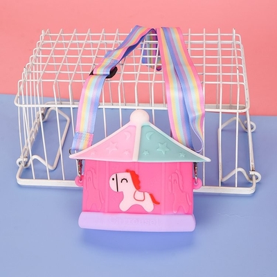 カルーセル キッズ クロスボディ ショルダーバッグ BPAフリー シリコン鉛筆ケース 文房用品 化粧品 組織 学校用品