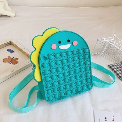 ダイナソウ ソフト シリコン鉛筆ケース 文房用品 メイクアップ用品 バックパック シリコン スクール クロスボディ ショルダーバッグ