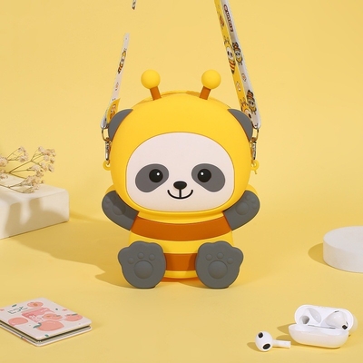 良い価格 カートゥーン ミツバチ シリコンコインバッグ メイクバッグ クロスボディ 肩バッグ ハンドバッグ 子供用の鉛筆 ポケットケース 学校用品 オンライン