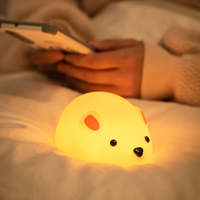 マウス 夜灯 子供用 リチャージ可能 LED 子供用 ランプ タイマー ベッドサイド ランプ 装飾 ベビー 託児所 授乳 夜光