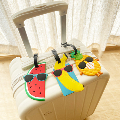 良い価格 フルーツ バッグストラップ スーツケースタグ 旅行用セット 調整可能なスーツケースベルト シリコン バッグタグ 名前のIDカード付き オンライン