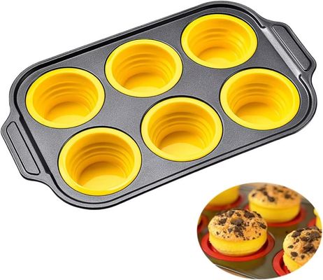 良い価格 6-Piece Stackable Silicone Baking Pan Set - Temperature Resistant (-40°F to 446°F) Non-Stick Bakeware with Metal Reinforced Frame オンライン