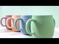 BPAなしの反低下のわらおよびふたが付いているJYの赤ん坊のトレーナーのコップの食品等級のシリコーンの訓練のコップ